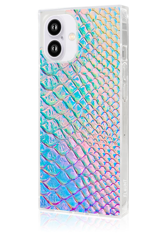 SQUARE? Iridescent Crocodile Faux Leather iPhone Case