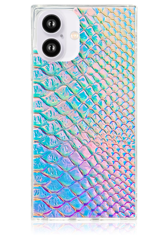 SQUARE? Iridescent Crocodile Faux Leather iPhone Case