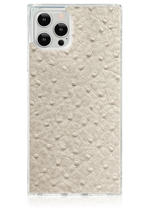 SQUARE? Ivory Ostrich Faux Leather iPhone Case
