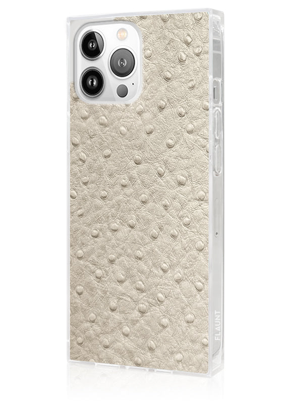 SQUARE? Ivory Ostrich Faux Leather iPhone Case