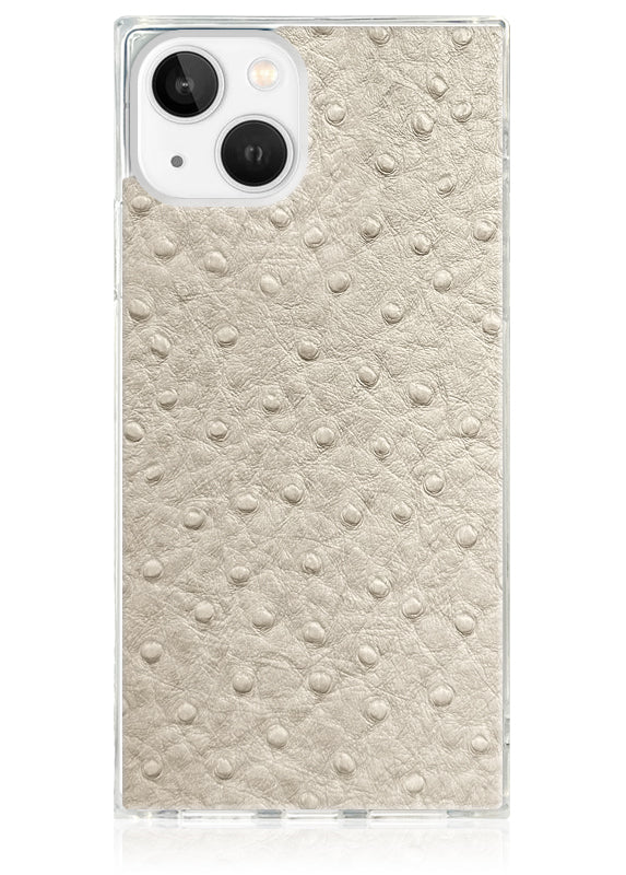 SQUARE? Ivory Ostrich Faux Leather iPhone Case
