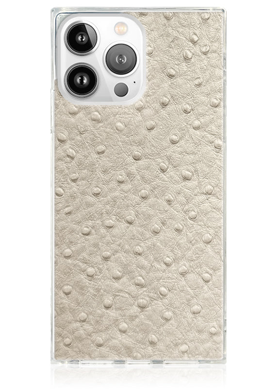 SQUARE? Ivory Ostrich Faux Leather iPhone Case