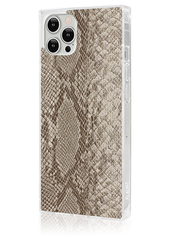 SQUARE? Nude Python Faux Leather iPhone Case