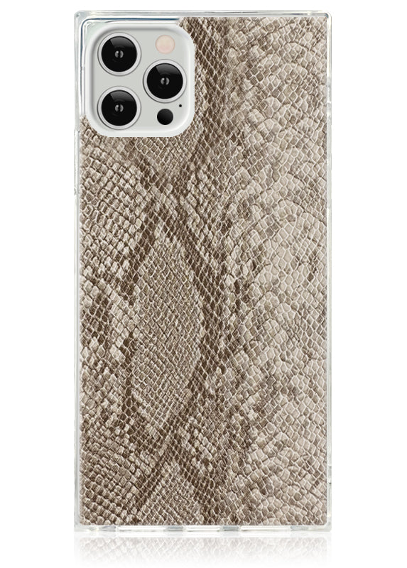 SQUARE? Nude Python Faux Leather iPhone Case
