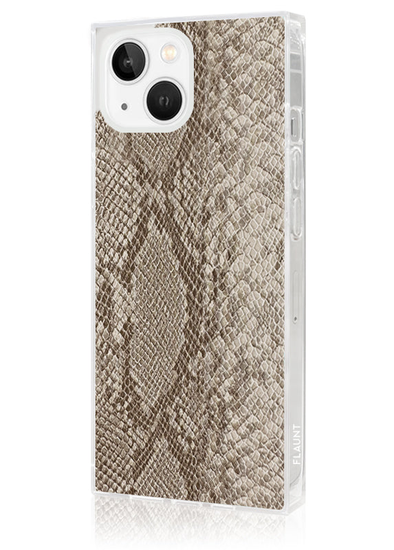 SQUARE? Nude Python Faux Leather iPhone Case