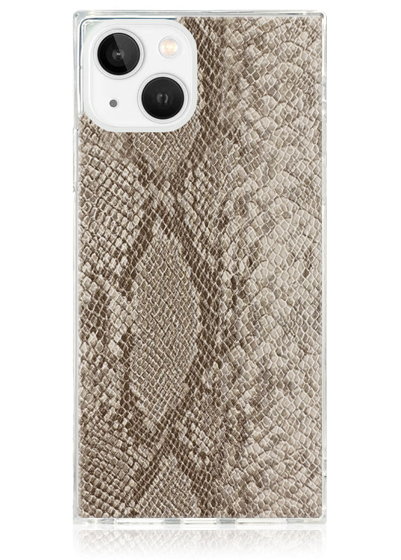 SQUARE? Nude Python Faux Leather iPhone Case