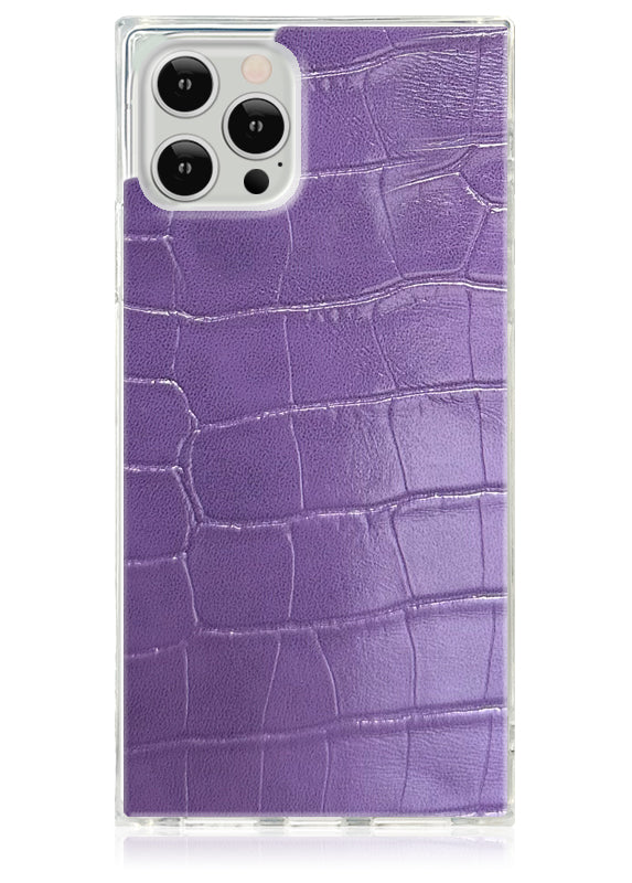 SQUARE? Purple Crocodile Faux Leather iPhone Case