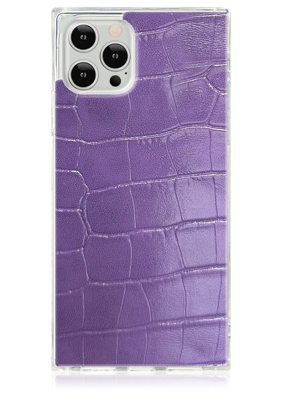SQUARE? Purple Crocodile Faux Leather iPhone Case