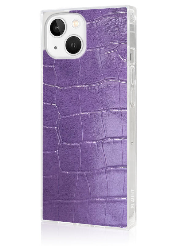 SQUARE? Purple Crocodile Faux Leather iPhone Case