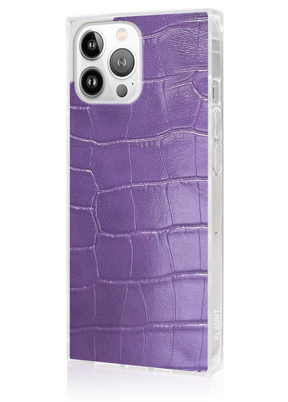 SQUARE? Purple Crocodile Faux Leather iPhone Case