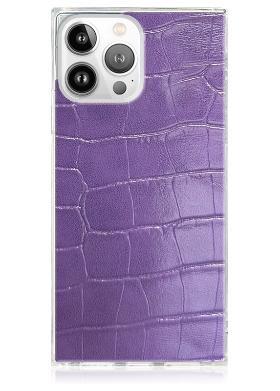 SQUARE? Purple Crocodile Faux Leather iPhone Case