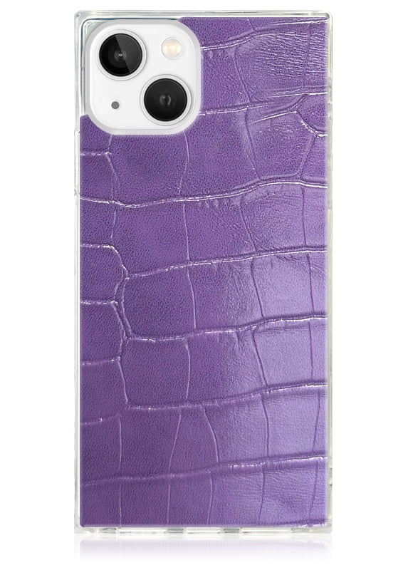 SQUARE? Purple Crocodile Faux Leather iPhone Case