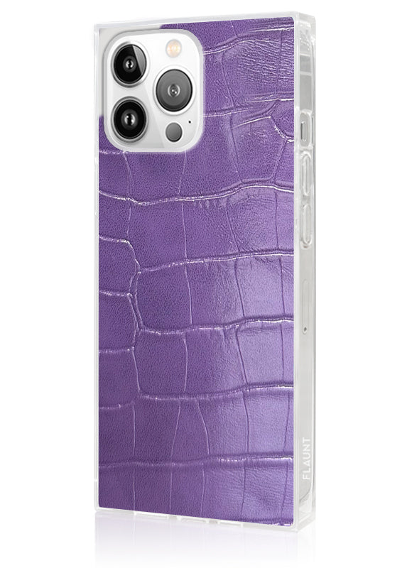 SQUARE? Purple Crocodile Faux Leather iPhone Case
