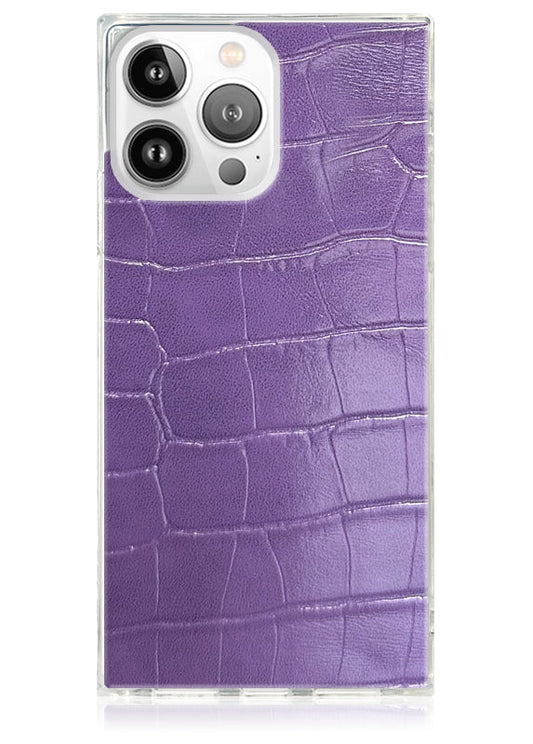 SQUARE? Purple Crocodile Faux Leather iPhone Case