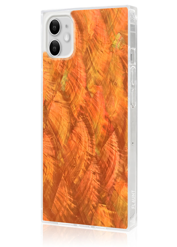 SQUARE? Orange Mother of Pearl iPhone Case