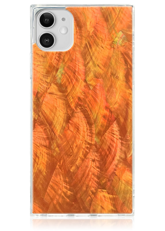 SQUARE? Orange Mother of Pearl iPhone Case