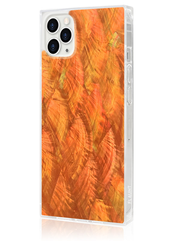 SQUARE? Orange Mother of Pearl iPhone Case