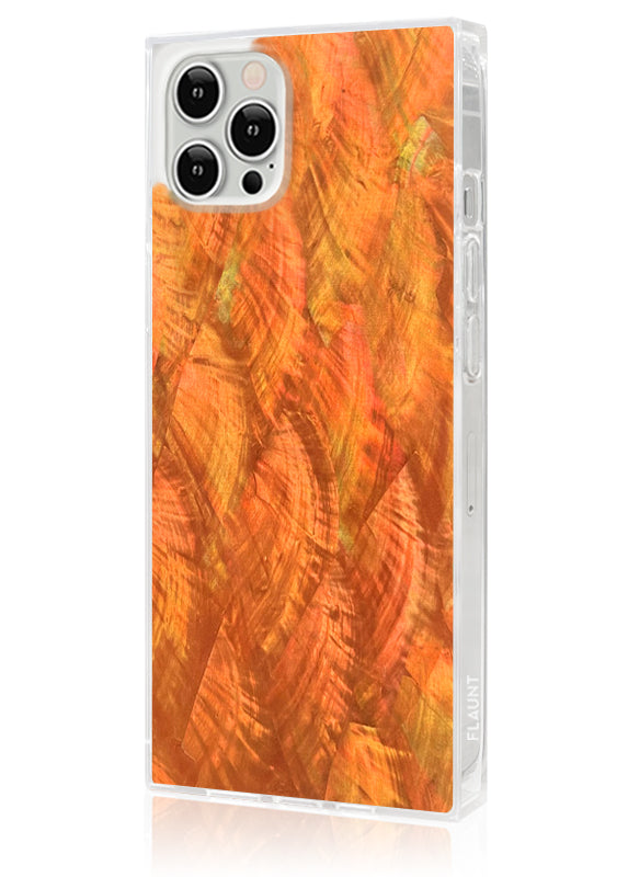 SQUARE? Orange Mother of Pearl iPhone Case