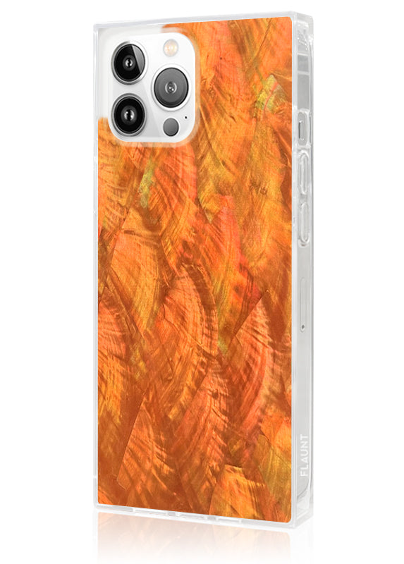 SQUARE? Orange Mother of Pearl iPhone Case