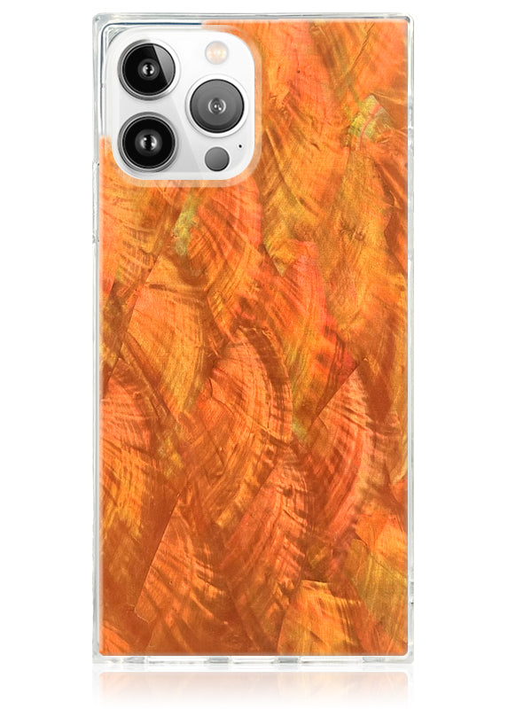 SQUARE? Orange Mother of Pearl iPhone Case
