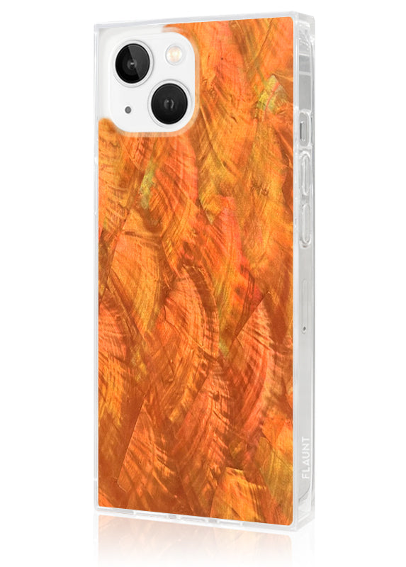 SQUARE? Orange Mother of Pearl iPhone Case