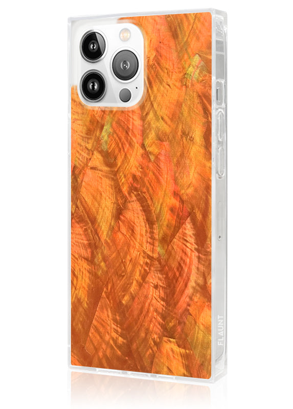 SQUARE? Orange Mother of Pearl iPhone Case