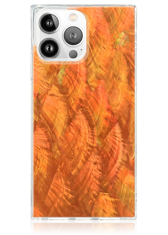 SQUARE? Orange Mother of Pearl iPhone Case