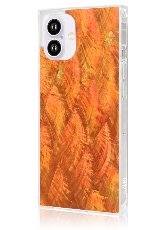 SQUARE? Orange Mother of Pearl iPhone Case