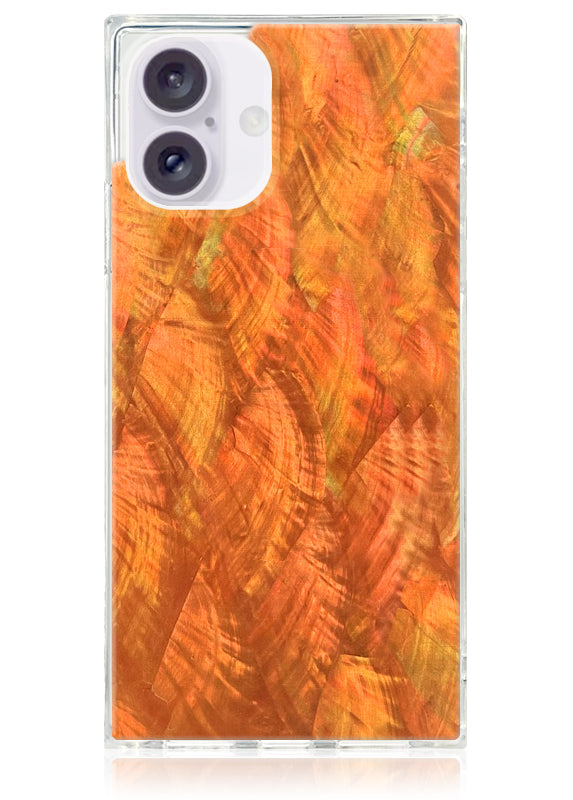 SQUARE? Orange Mother of Pearl iPhone Case