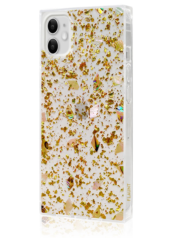 SQUARE? Shell and Gold Flake iPhone Case