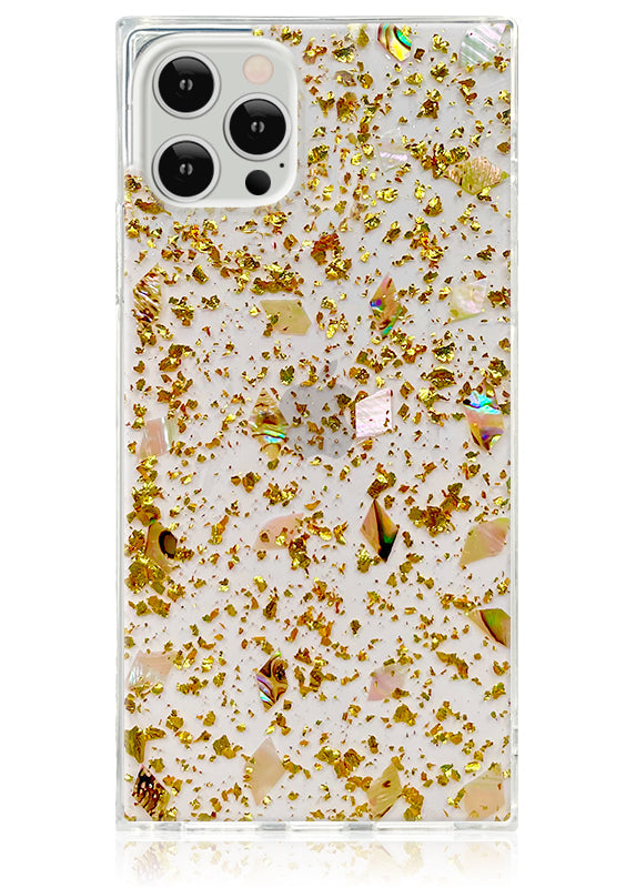 SQUARE? Shell and Gold Flake iPhone Case