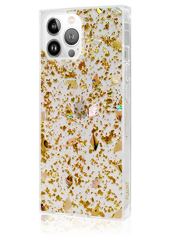 SQUARE? Shell and Gold Flake iPhone Case