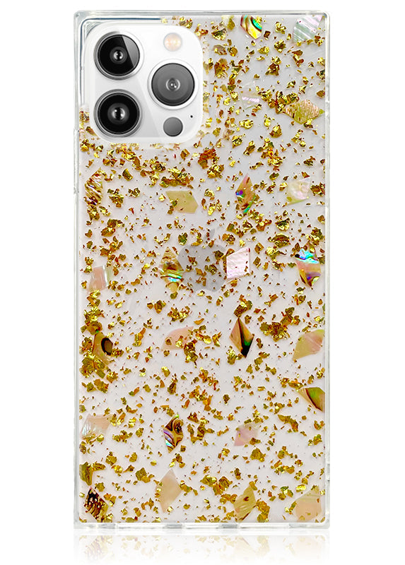 SQUARE? Shell and Gold Flake iPhone Case