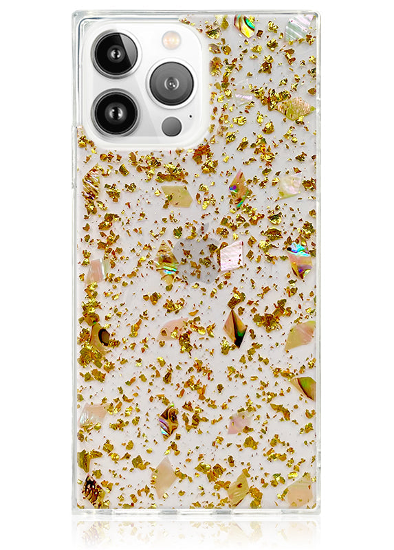 SQUARE? Shell and Gold Flake iPhone Case