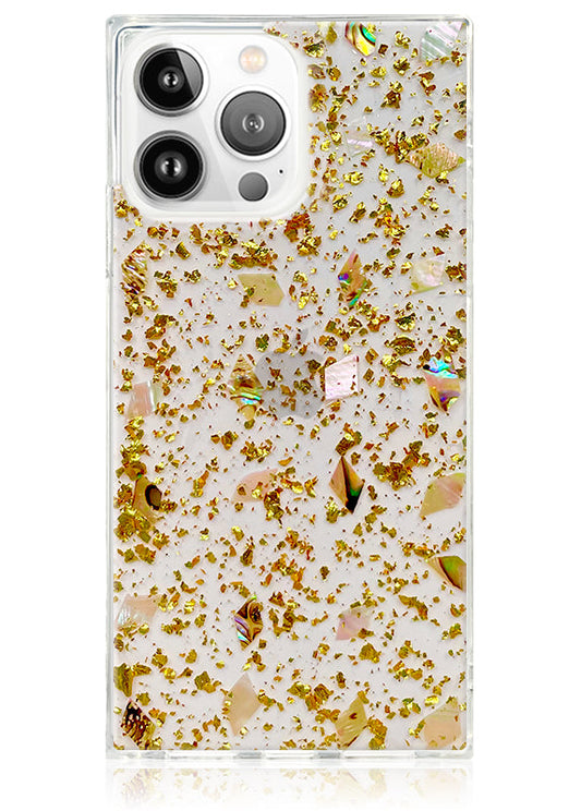 SQUARE? Shell and Gold Flake iPhone Case