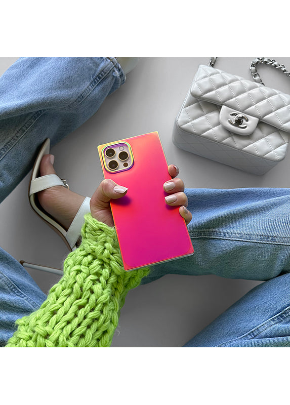 SQUARE? Pink Iridescent Satin iPhone Case