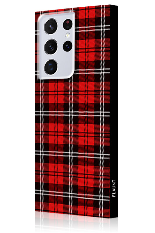 SQUARE? Red Plaid Galaxy Case