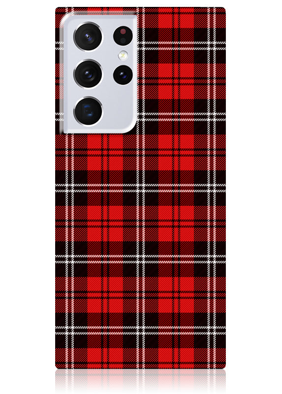 SQUARE? Red Plaid Galaxy Case