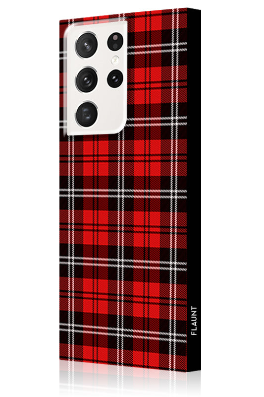 SQUARE? Red Plaid Galaxy Case