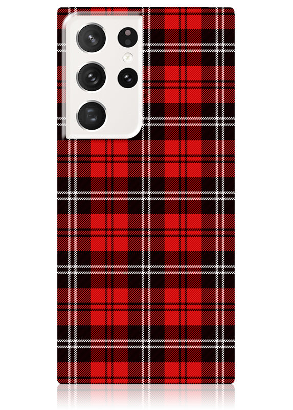 SQUARE? Red Plaid Galaxy Case