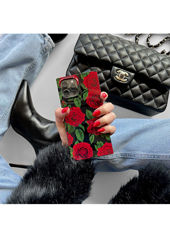 SQUARE? Rose Print Galaxy Case