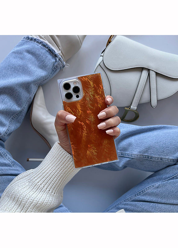 SQUARE? Orange Mother of Pearl iPhone Case