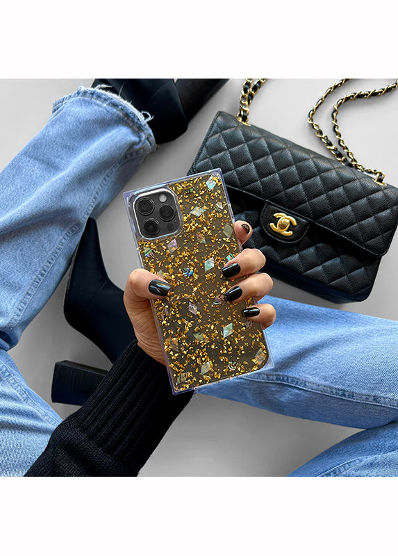 SQUARE? Shell and Gold Flake iPhone Case
