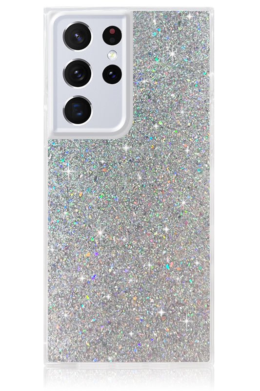 SQUARE? Silver Glitter Galaxy Case