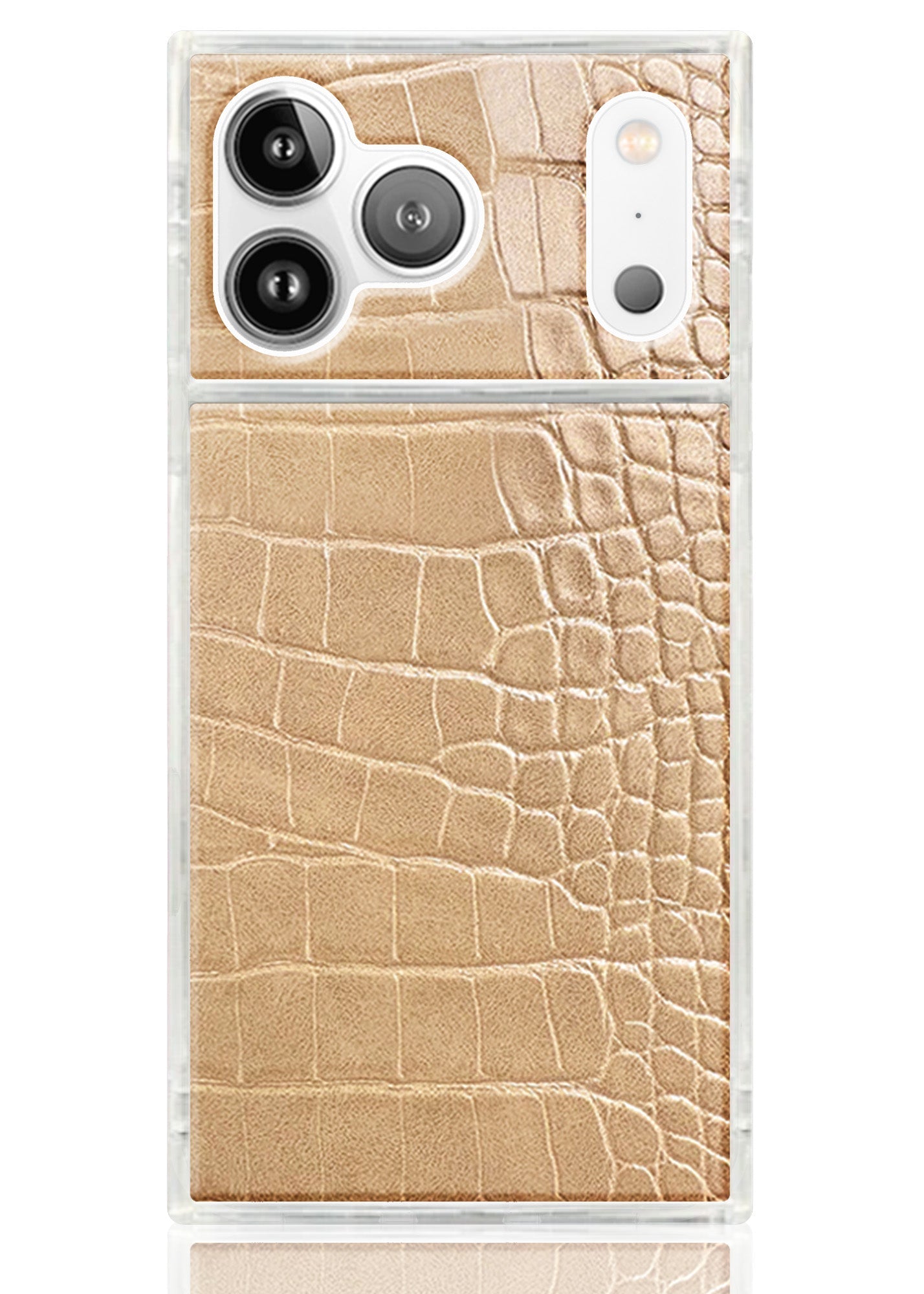 SQUARE? Tan Crocodile Faux Leather iPhone Case
