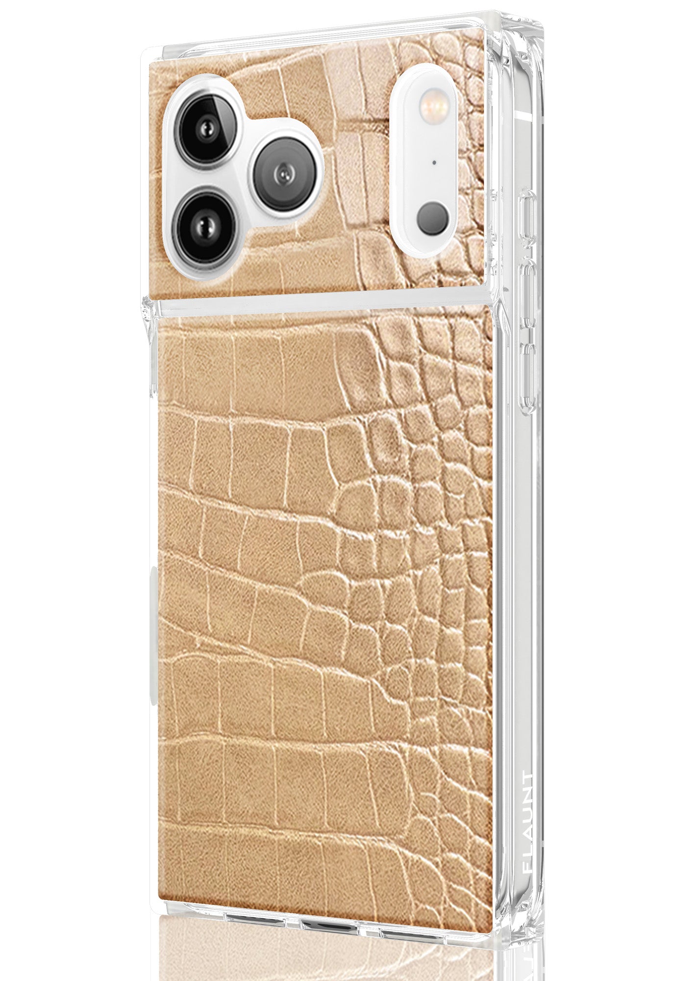 SQUARE? Tan Crocodile Faux Leather iPhone Case