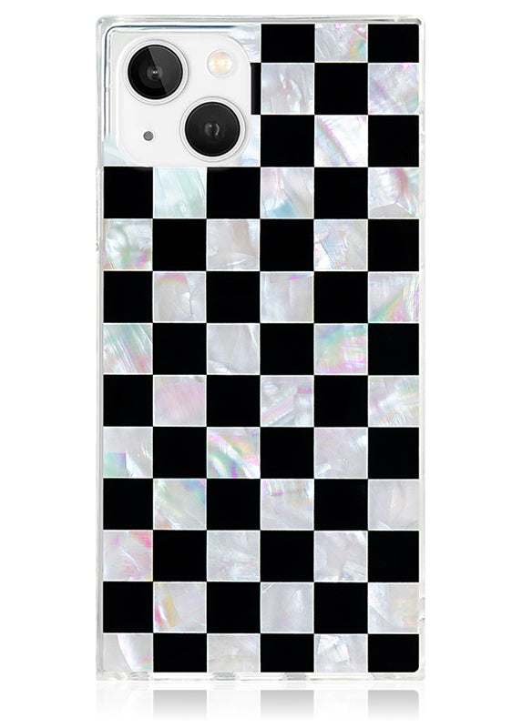 SQUARE? Checkered Mother of Pearl iPhone Case