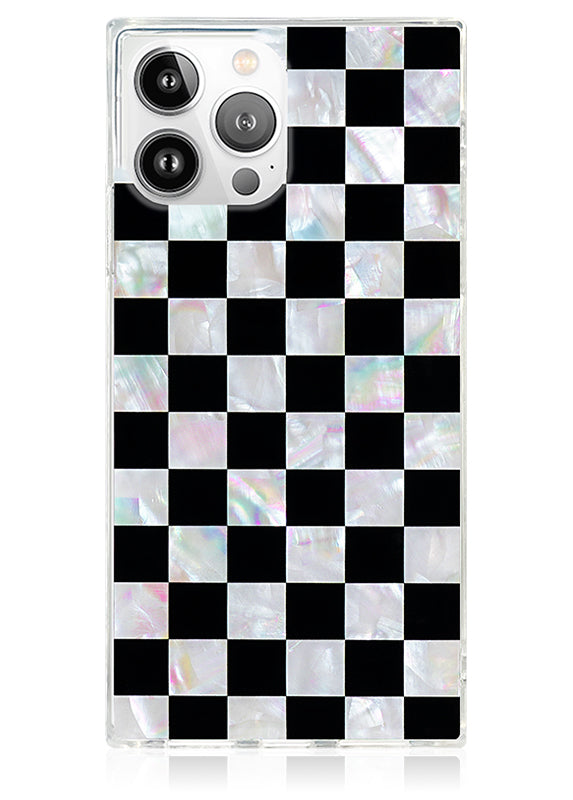 SQUARE? Checkered Mother of Pearl iPhone Case