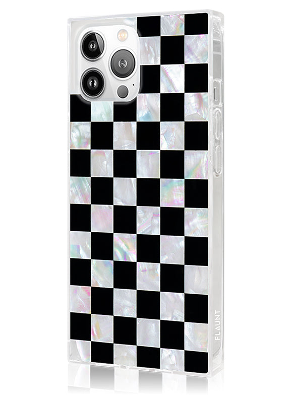 SQUARE? Checkered Mother of Pearl iPhone Case