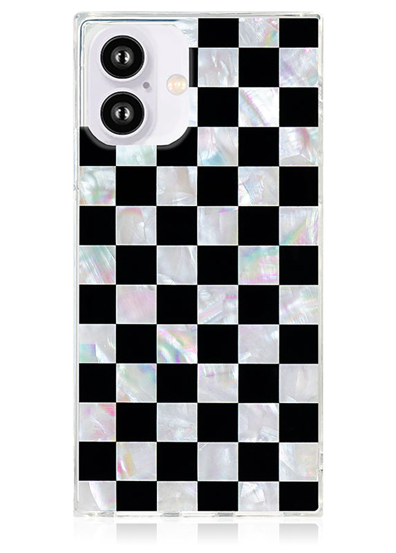 SQUARE? Checkered Mother of Pearl iPhone Case